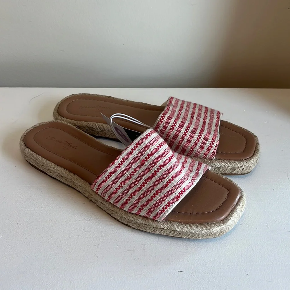NEW Universal Thread Maren Square Toe Espadrille Slide Sandals Size 6.5 - Picture 2 of 8
